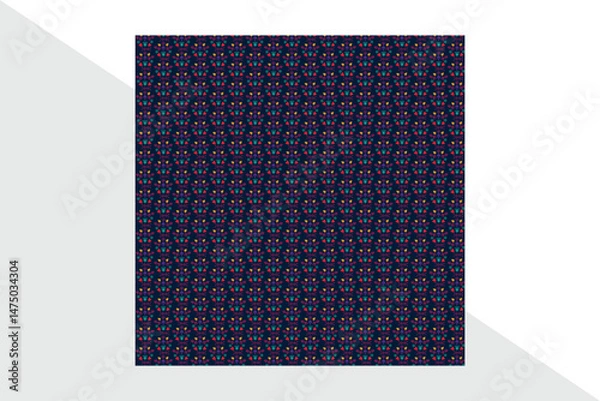 Fototapeta Seamless pattern with stylized ornamental flowers in style. 