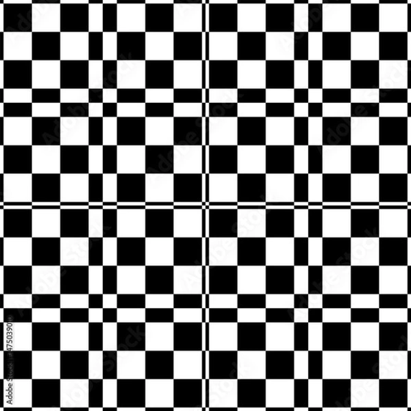 Fototapeta Abstract Seamless Geometric Checked Black and White Pattern. 