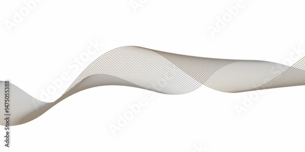 Fototapeta Create a vector illustration of a smooth, flowing wave pattern composed of evenly spaced, thin, curved lines. The lines intersect and form a mesh-like structure with a gradient from dark brown to ligh