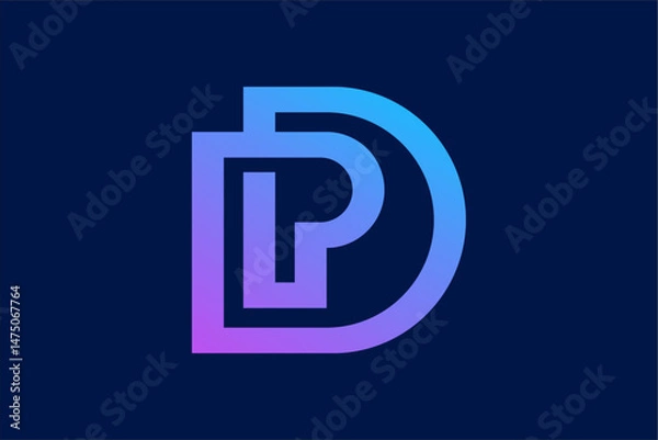 Obraz DP Techno Monogram Logo Design