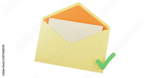 Fototapeta Isolated Envelope with Checkmark