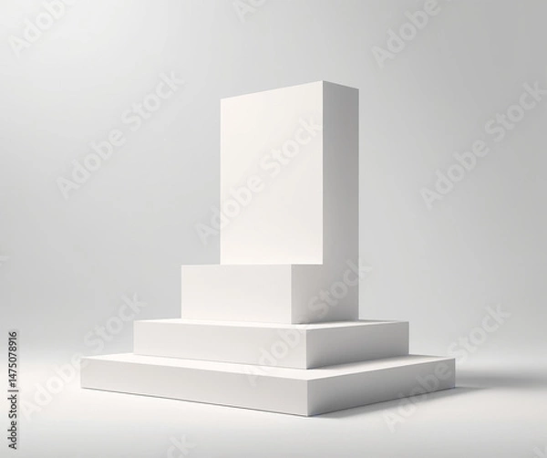 Obraz 3d podium blank podium for product display on gray background
