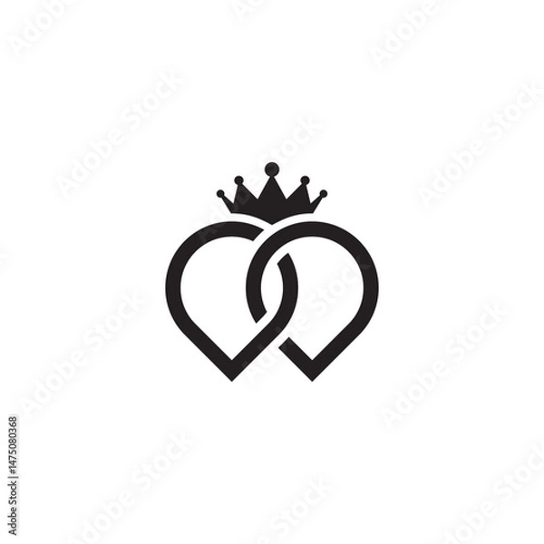 Fototapeta two local map and crown logo design graphic vector