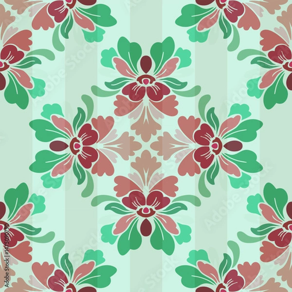 Obraz Spring Floral Damask Seamless Vector Pattern. 