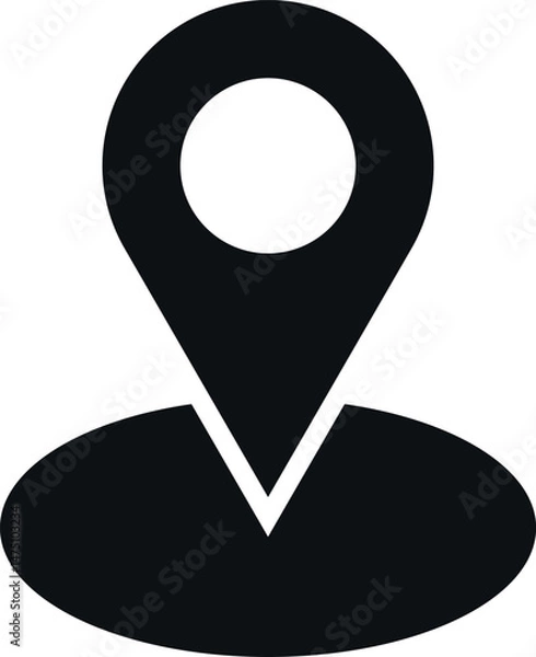 Obraz Location map indicator icon.  Navigation signs and symbols.