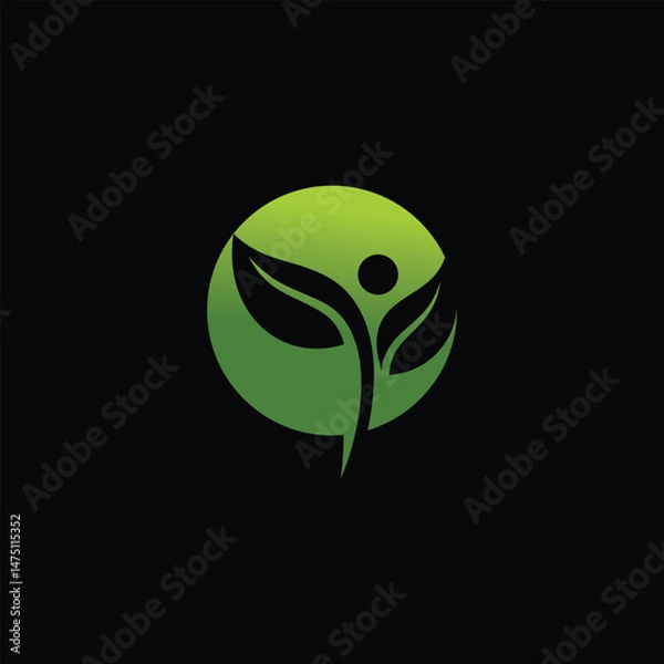 Fototapeta simple plant leaf nature logo design template
