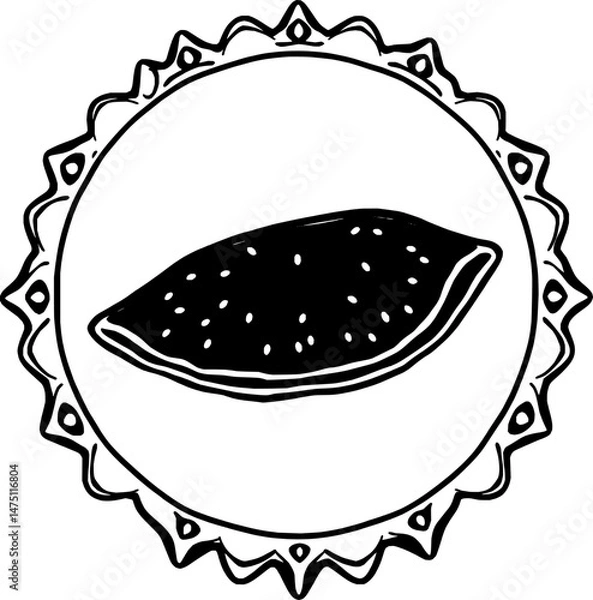 Obraz Watermelon Slice in Ornate Circular Design