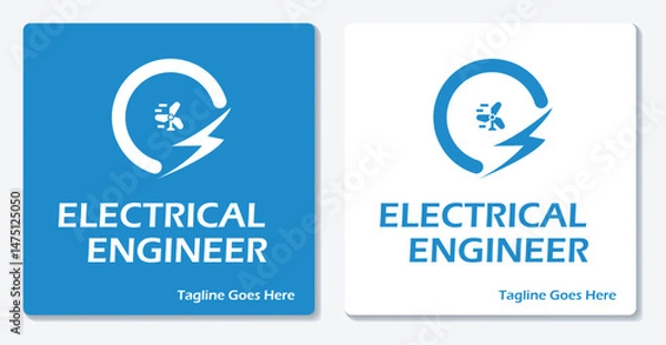 Obraz Electrical Wind Turbin Logo Icon Vector Flat Design For All Division