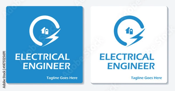 Obraz Electrical Home Energy Logo Icon Vector Flat Design For All Division