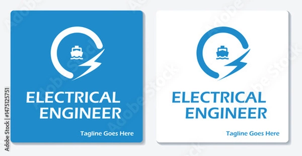 Obraz Electrical Ship Logo Vector Flat Design For All Division