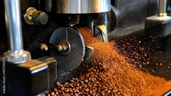 Fototapeta Coffee Roasting Process: From Bean to Ground