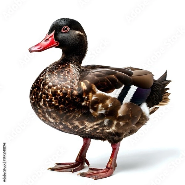Fototapeta duck - bird on white background