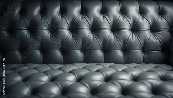 Fototapeta Genuine leather texture showcasing classic button-tufted decor for stylish interiors