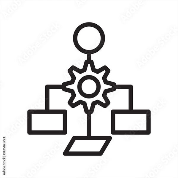 Fototapeta Algorithm Machine Learning simple line icon