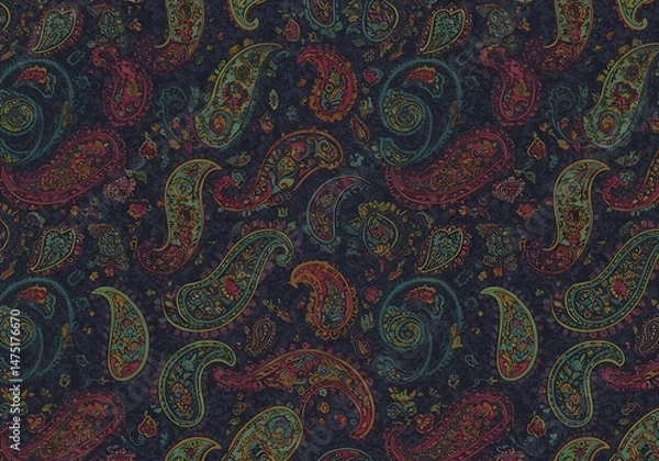 Obraz Night Paisley Abstract Background