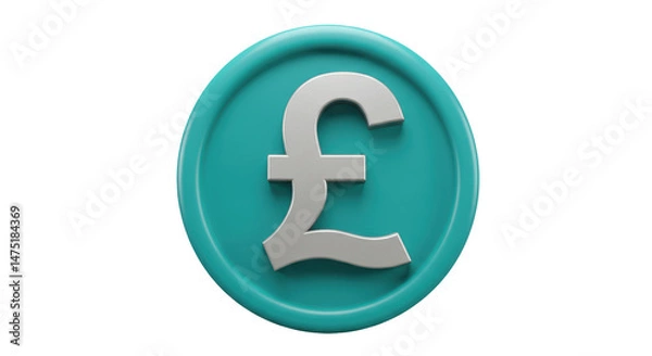 Fototapeta Isolated Pound Currency Coin