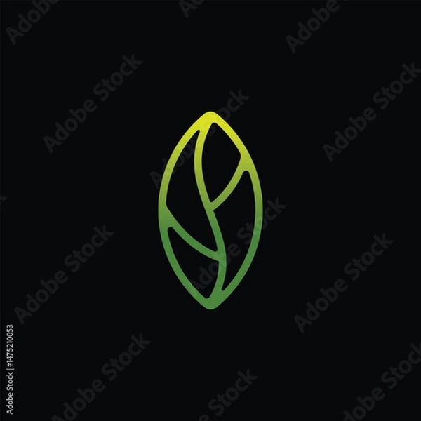 Fototapeta simple letter S leaf green logo design icon vector