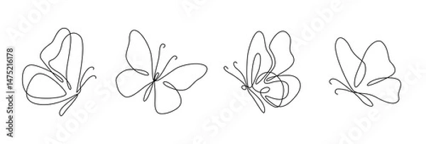 Obraz Silhouette of a butterfly outline