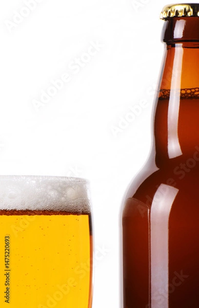 Fototapeta Zebra striping and damp drinking. Tasty drink in glass isolated on white