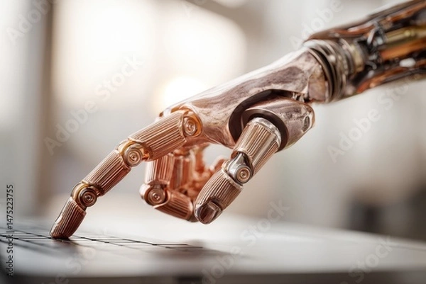 Obraz A businessman's use of a computer to apply AI in daily business and life is a concept that combines AI and s, driving Digital Transformation, the Internet of Things, and  market