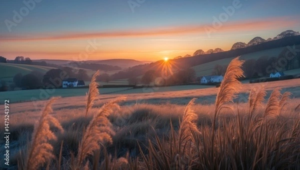 Obraz An enchanting frost-covered sunrise at Bellever in the National Park