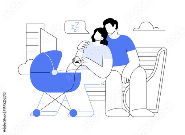 Obraz Lack of sleep isolated cartoon vector illustrations.