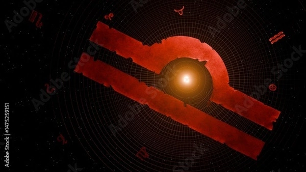 Fototapeta 3d render of prominent libra symbol and astrological background