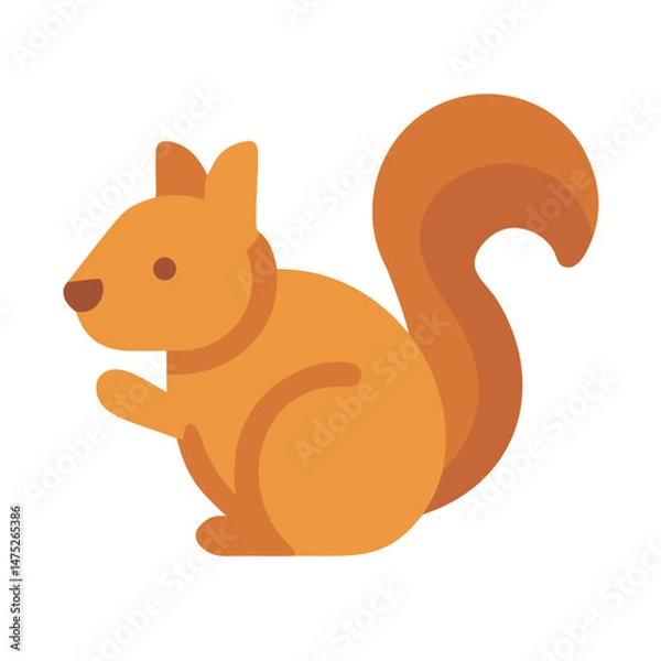 Fototapeta Cute vector squirrel illustration on black background for design