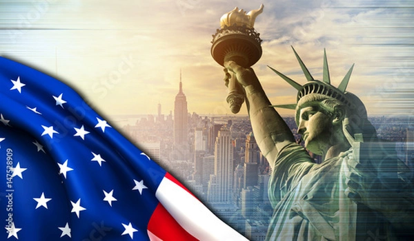 Obraz American flag with copyspace