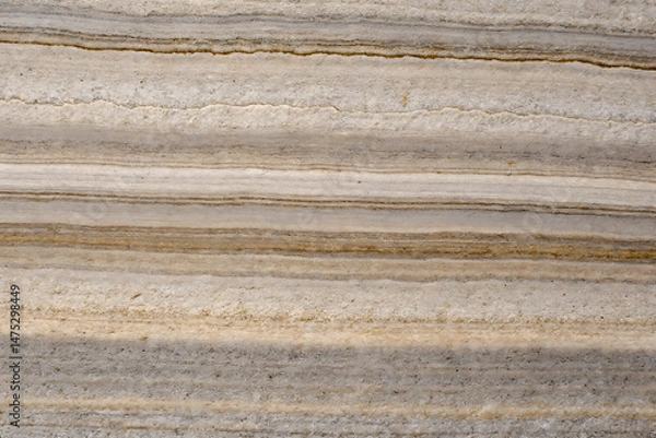 Fototapeta Detailed close up of laminated texture displaying horizontal streaks and natural earthy tones