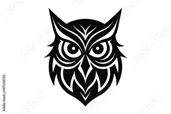 Obraz Owl head logo, silhouette Vector bundle  illustration