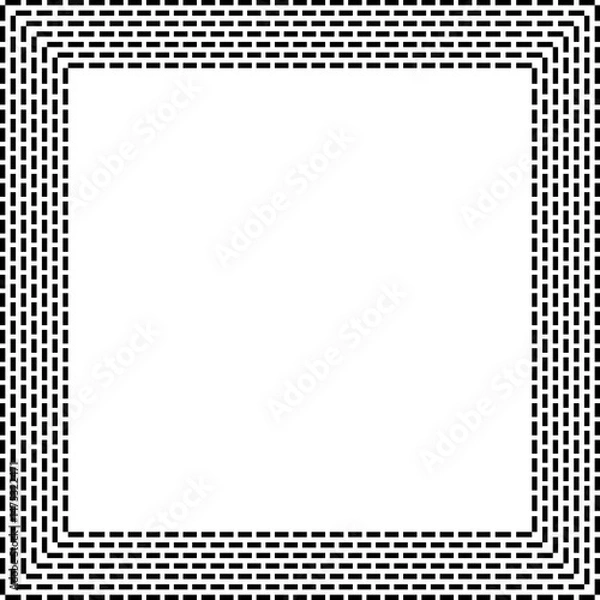 Fototapeta Abstract Geometric Bricks Pattern for Square Frame.