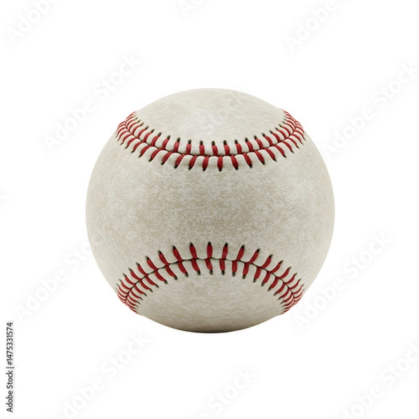 Fototapeta Close-up of a baseball with red stitching
