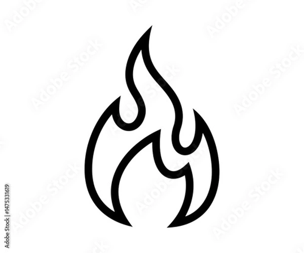 Obraz Outlined flame graphic with a simple design on a transparent background