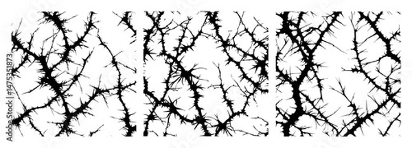 Fototapeta lightning crack texture seamless vector pattern in black and white