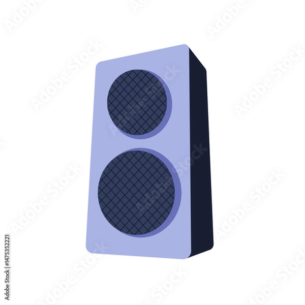 Obraz Column loud speaker icon. Full Bass Speaker. Flat vector illustration isolated on white background.