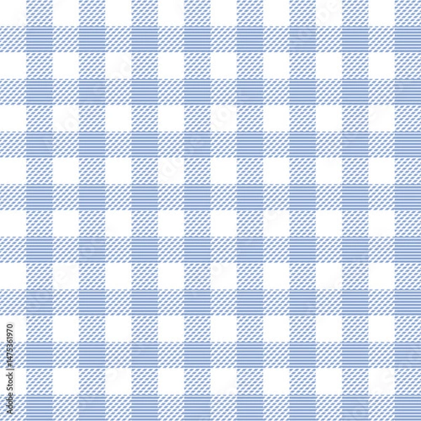 Fototapeta Classic kitchen tablecloth tartan plaid style pattern. Geometric check print in light blue color. Classical English background picnic plaid for textile fashion design.