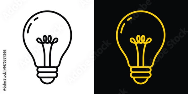 Fototapeta Lightbulb icon set vector. idea, innovation, solution, inspiration, creativity icon vector