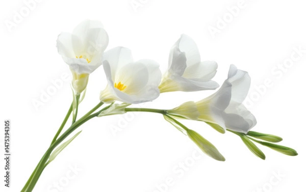 Obraz White flower isolated on white or transparent background