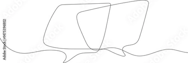Fototapeta Minimalistic one line vector drawing of a speech bubble icon. Ideal for communication, messaging, and online conversation concepts. Clean and modern design suitable for digital interfaces and UI UX