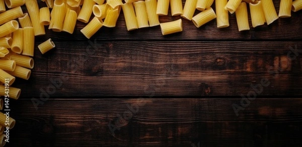 Obraz Pasta on Wooden Table