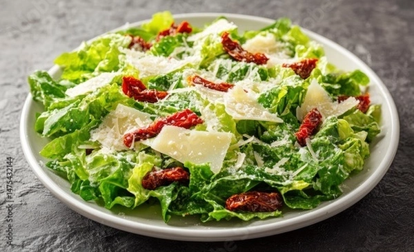 Obraz Salad with Lettuce, Tomato, and Cheese