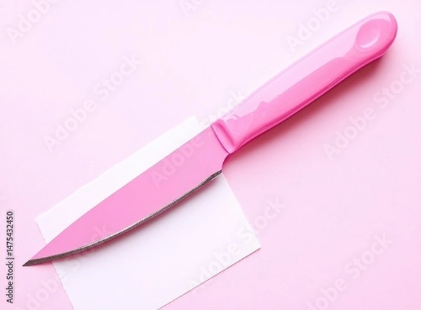 Obraz Pink Knife on White Card