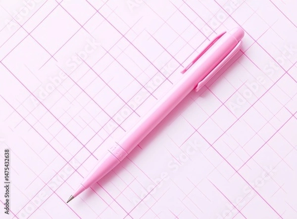Obraz Pink Pen on Patterned Surface