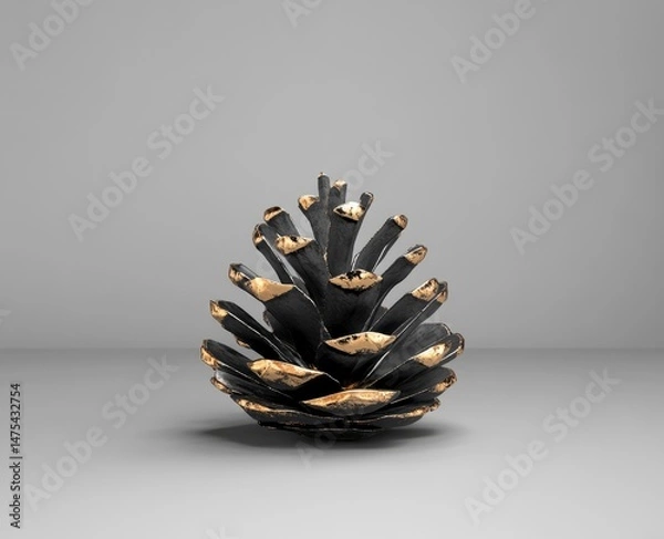 Obraz Black and Gold Pine Cone