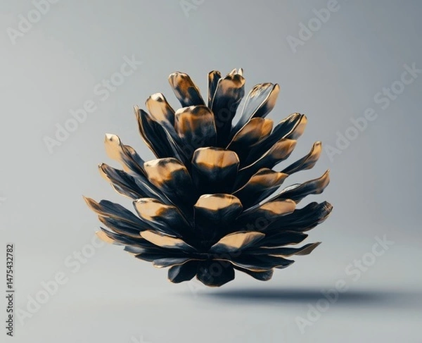 Obraz Pine Cone with Gold Edges