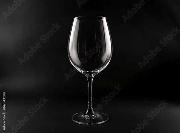 Obraz Wine Glass on Black Background