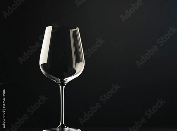 Obraz Elegant Wine Glass on Dark Background