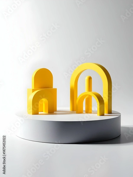 Fototapeta This 3d render showcases a secure gold padlock with a key, alongside another gold padlock paired with a gold medal and a gold coin, symbolizing protection and achievement