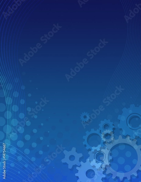 Obraz Blue gears background